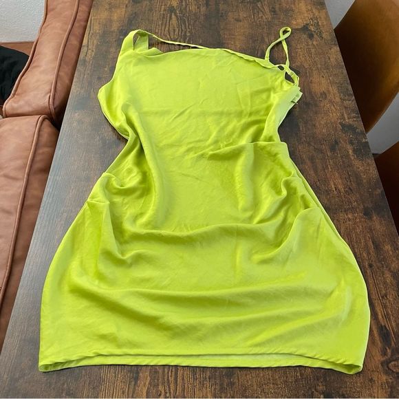 Nasty Gal Cowl Time Asymmetrical Satin Mini Dress - Picture 8 of 15